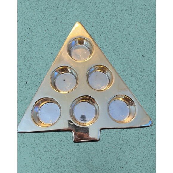 Christmas Tree Decor Lot 3 -  Tealight Holders Vintage Solid Brass Trivet - Picture 2 of 10